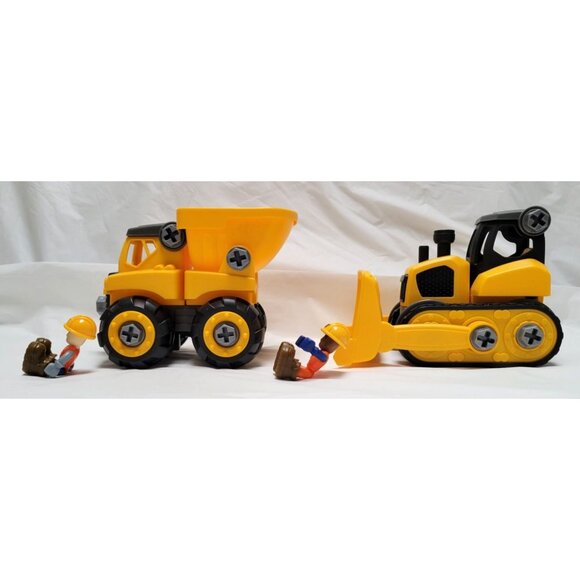 Lot of 2 Toy State Kid Galaxy? Cat Construction Toy Dump Truck Bulldozer Drivers - Picture 2 of 8